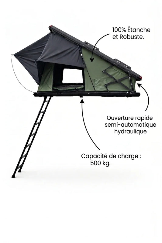 Tente de Toit Voiture Pliable - Camping Overland 4x4