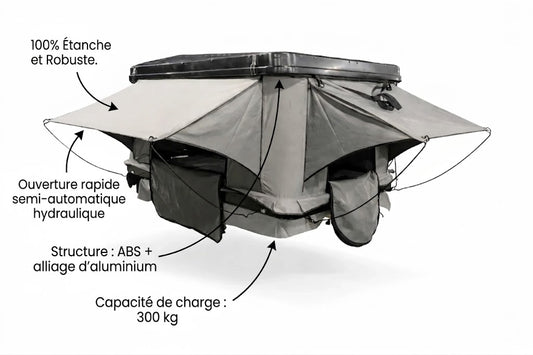 Tente de Toit Rigide 4x4- Camping Overland SUV Van