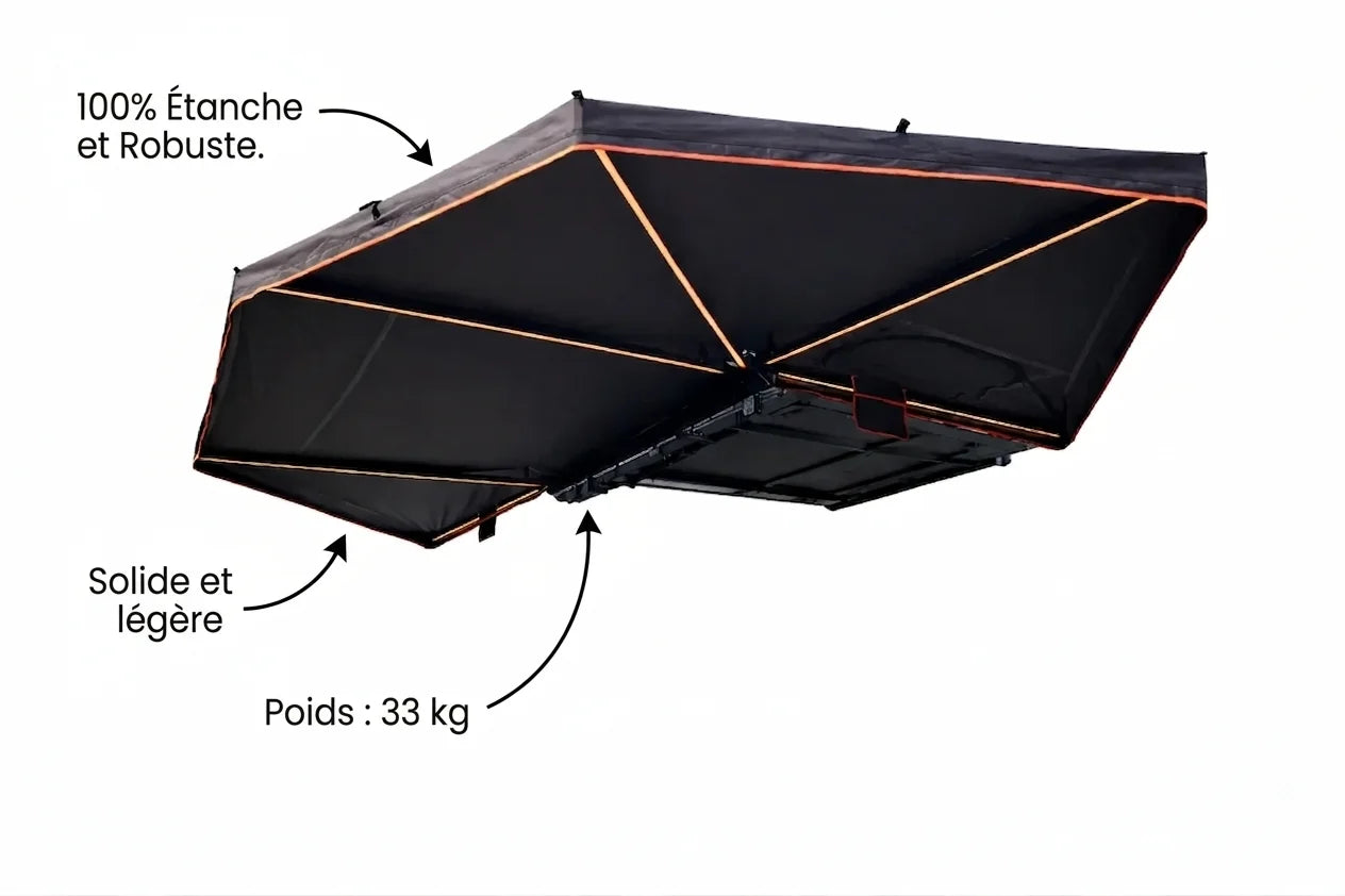 Auvent 270° pour voiture, 4x4, SUV et van