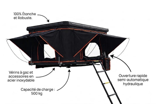 Tente de Toit rigide en aluminium pour voiture, SUV et 4x4